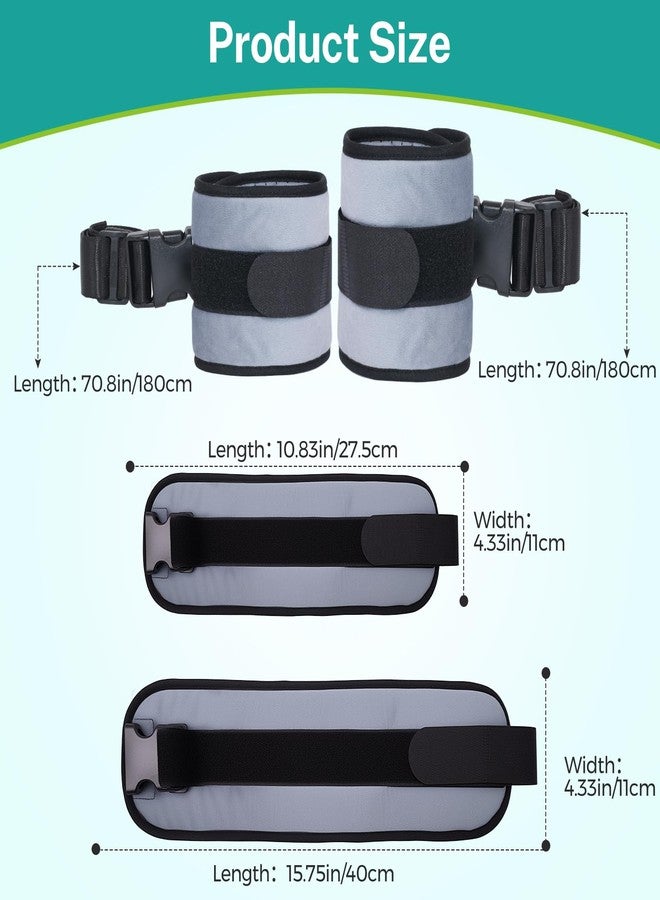 lefeke Patient Medical Restraints with Quick Release Buckles, Bed Restraints Belts for Wrists and Ankles, Limb Holder Movement Limited Ties for Hands and Legs (2Pcs-Velour) (Gray) - Image 5