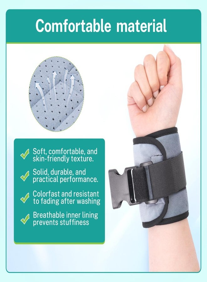 lefeke Patient Medical Restraints with Quick Release Buckles, Bed Restraints Belts for Wrists and Ankles, Limb Holder Movement Limited Ties for Hands and Legs (2Pcs-Velour) (Gray) - Image 2