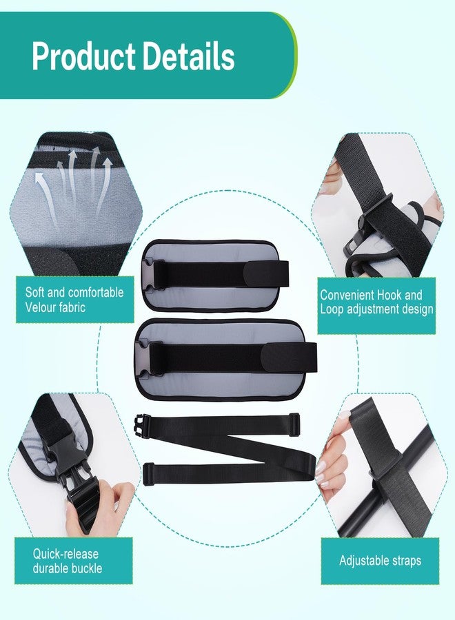 lefeke Patient Medical Restraints with Quick Release Buckles, Bed Restraints Belts for Wrists and Ankles, Limb Holder Movement Limited Ties for Hands and Legs (2Pcs-Velour) (Gray) - Image 4
