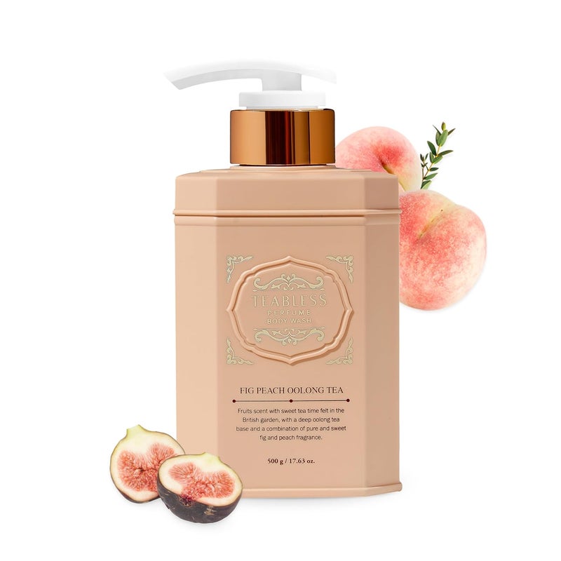 Perfumed Body Wash Fig Peach Oolong Tea 1763oz500ml  Hydrating Body Cleanser for Sensitive Skin  Korean Skin Care  Gentle Moisturizing NonSticky Fig Fruity Scent  Mild Scrub