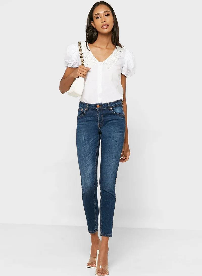 DOROTHY PERKINS Crochet Collar Top