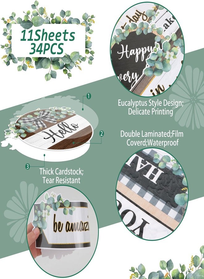 Sondeng Bulletin Board Decoration Eucalyptus Classroom Posters Positive Sayings Inspirational Motivational Bulletin Board Decor Set Growth Mindset Affirmation Cutouts Back to School Office Teacher Supplies - Image 5