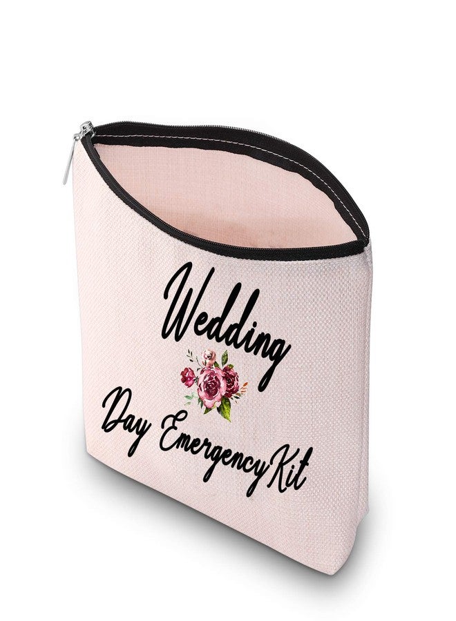 PXTIDY Bride Wedding Day Emergency Kit Bridal Shower Gift Wedding Survival Kit Makeup Bag Bride To Be Gift(Beige) - Image 2
