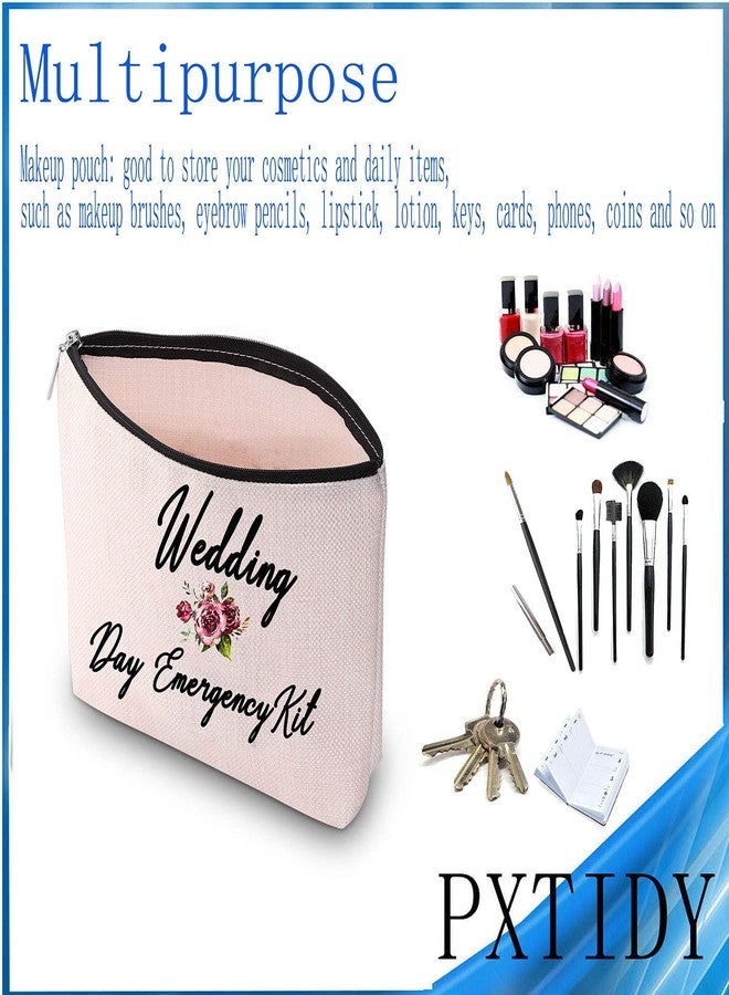 PXTIDY Bride Wedding Day Emergency Kit Bridal Shower Gift Wedding Survival Kit Makeup Bag Bride To Be Gift(Beige) - Image 5