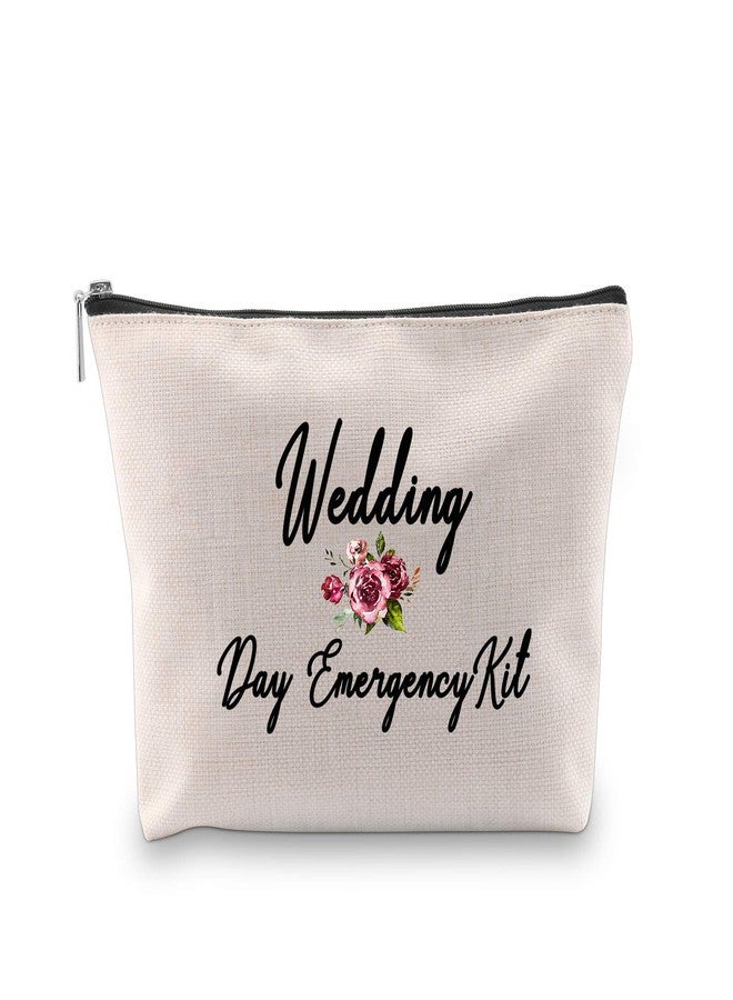 PXTIDY Bride Wedding Day Emergency Kit Bridal Shower Gift Wedding Survival Kit Makeup Bag Bride To Be Gift(Beige) - Image 1