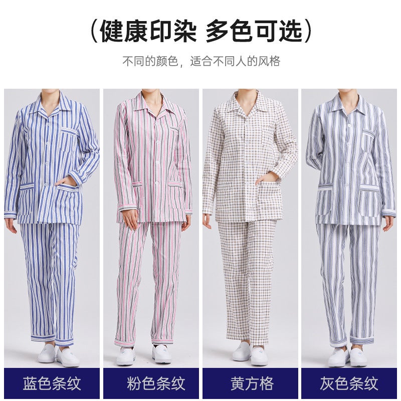 Hospital Gown 0 Cotton Long-Sleeved Pajamas For Female Hospital Patients Short-Sleeved Pajamas For Male Elderly Patients Hospital Gown - Image 3
