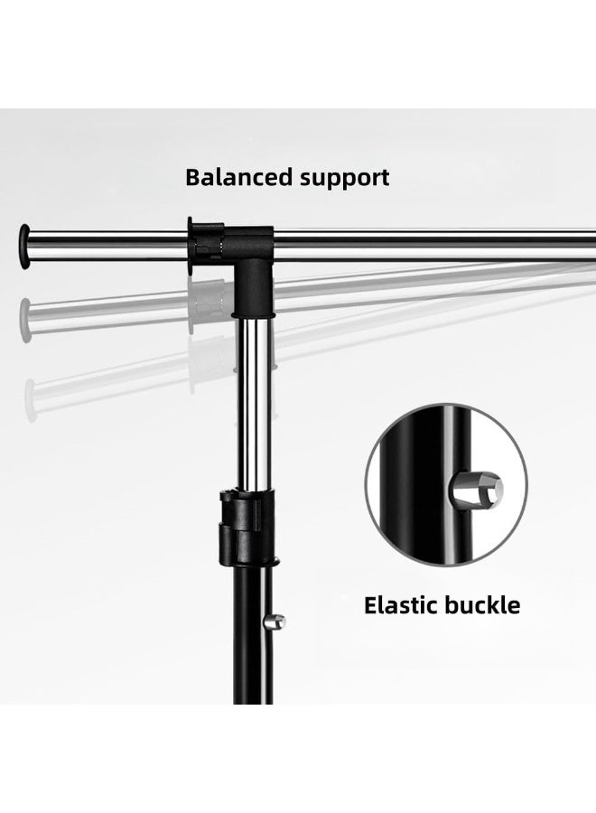Raxoom Clothing Garment Rack with Bottom Shelf, Heavy Duty Double Rods Clothes Hanging Rack with Wheels, Extendable Rolling Garment Rack with 2 Hooks, Commercial Clothing Storage Display, Chrome - Image 2
