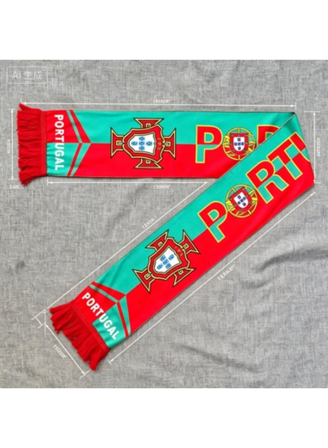 Portugal National Team Football Fan Scarf - Red Green Double-Sided Textile - Image 4
