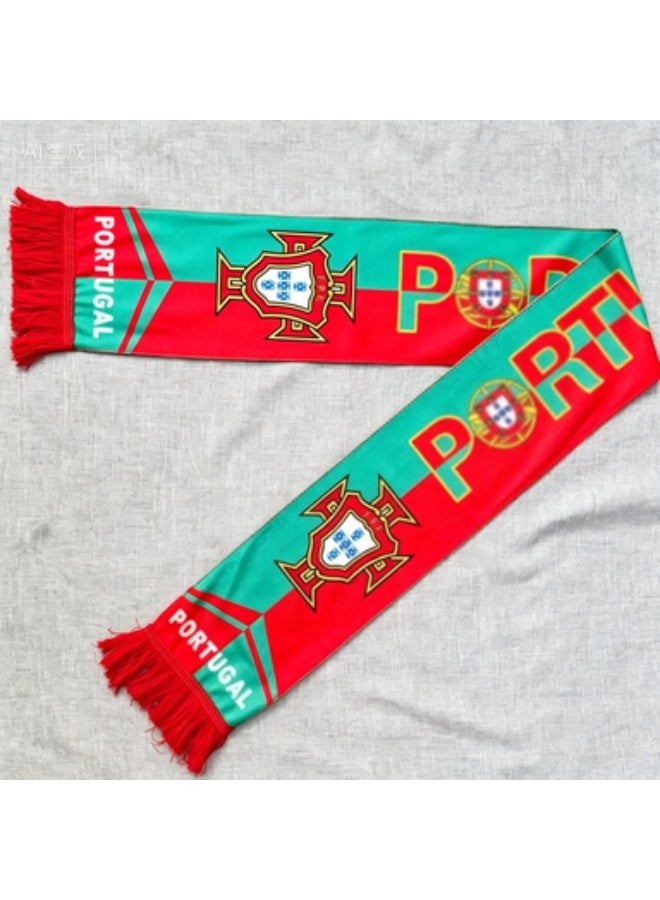 Portugal National Team Football Fan Scarf - Red Green Double-Sided Textile - Image 5