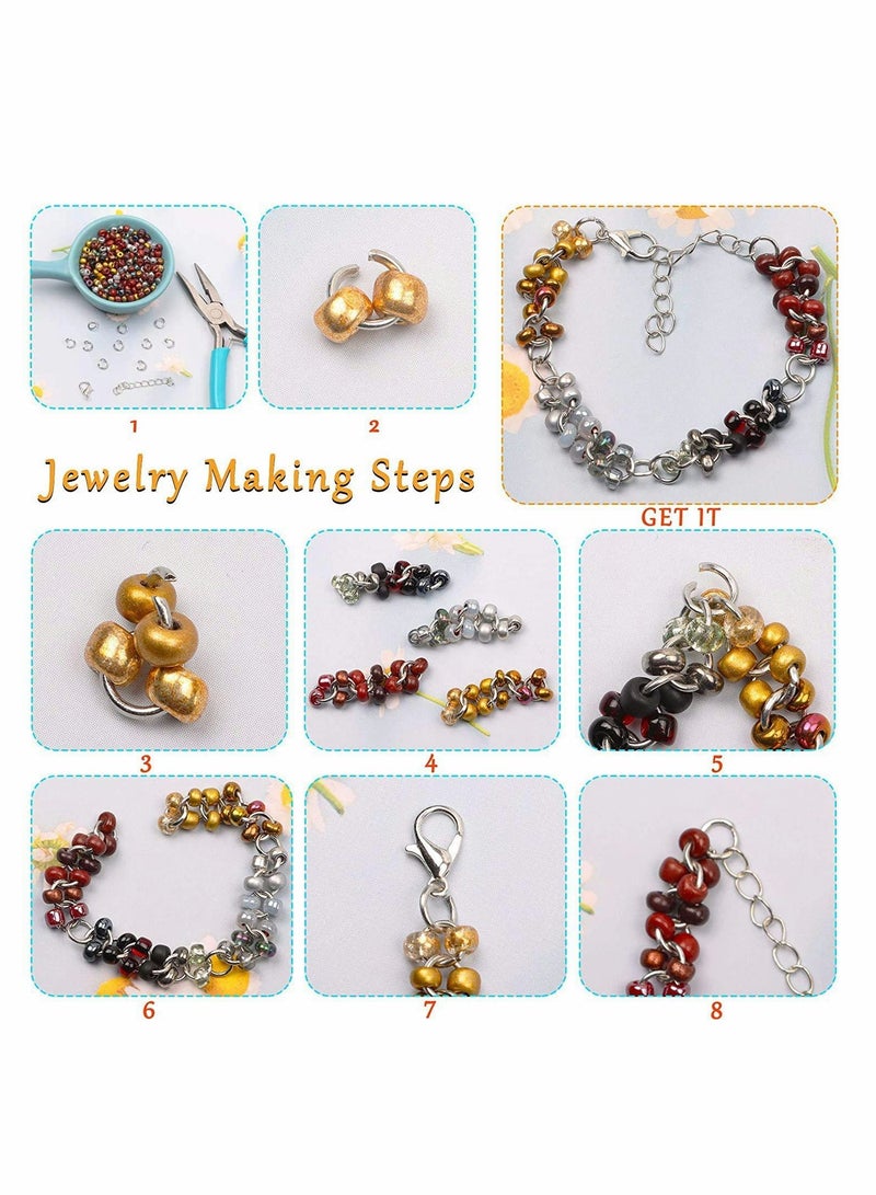 6000 قطعة خرز زجاجي 2 مم بالجملة لصنع المجوهرات بنفسك، خرز صغير للجواهر وأساور - خرز حرفي بلون أسود مع ملاقط - Image 5