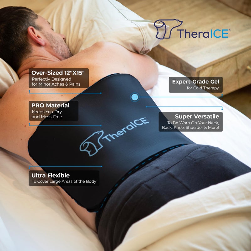 TheraICE PROpack Cold Therapy Reusable Cold Gel Ice Pack - Extra Large 12x15 - Great for Muscular Back Pain, Shoulder, Hip Knee - Oversized Multipurpose Cold Icepack for Minor Aches & Pains - Image 2