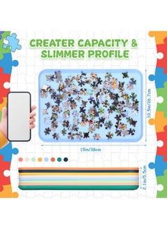 LOYIM LOYIM 8 Pcs 15'' x 10.5'' Extra Large Puzzle Sorting Trays Stackable Puzzle Trays for Sorting Puzzle Piece Sorter Trays Jigsaw Puzzle Accessory for Sorting 2000/3000/5000/6000 Puzzle Pieces  - Image 2