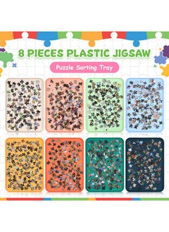 LOYIM LOYIM 8 Pcs 15'' x 10.5'' Extra Large Puzzle Sorting Trays Stackable Puzzle Trays for Sorting Puzzle Piece Sorter Trays Jigsaw Puzzle Accessory for Sorting 2000/3000/5000/6000 Puzzle Pieces  - Image 5