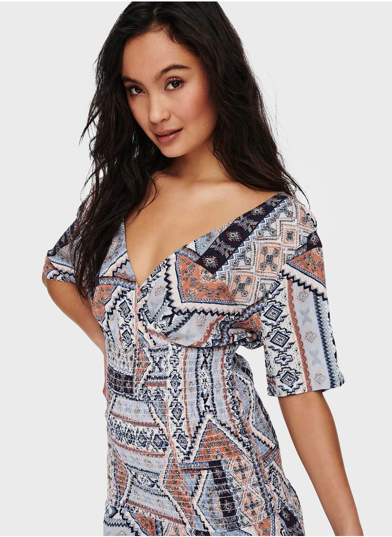 ONLY Printed Wrap Dress