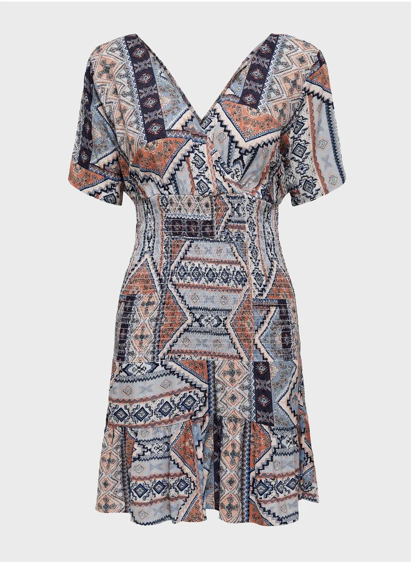 ONLY Printed Wrap Dress