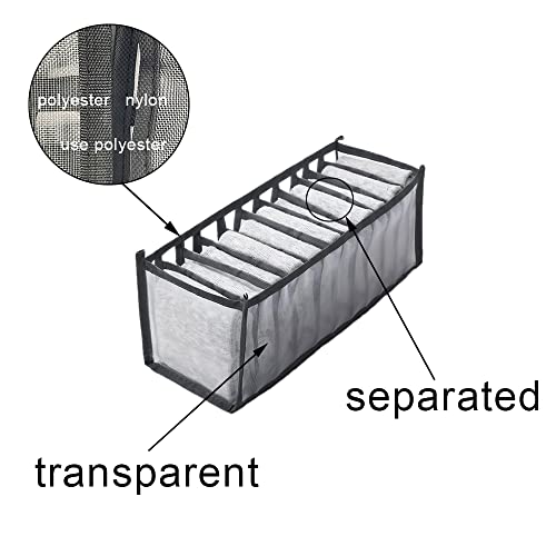 HSLFUAI 3 Pack Drawer Organizer for Underwears, Sock,Tie Foldable Closet Organizer Drawer Soft Fabric Dresser Drawer Divider Bins for Underwear Socks Ties(3PCS Underware+Socks) - Image 4
