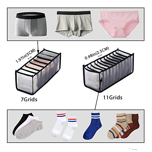 HSLFUAI 3 Pack Drawer Organizer for Underwears, Sock,Tie Foldable Closet Organizer Drawer Soft Fabric Dresser Drawer Divider Bins for Underwear Socks Ties(3PCS Underware+Socks) - Image 5