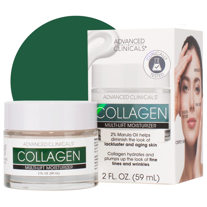 Advanced Clinicals Collagen Cream Gel-Like Facial Lotion | Collagen Peptide + Hyaluronic Acid Moisturizer For Face Helps Hydrate Dry Skin & Improve Appearance Of Wrinkles & Fine Lines, 2 Fl Oz - Image 1