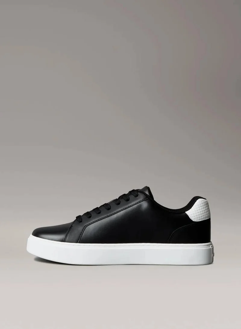 Calvin Klein Jeans Black/Bright White Smooth Leather Classic Trainers for Men | Best Price UAE