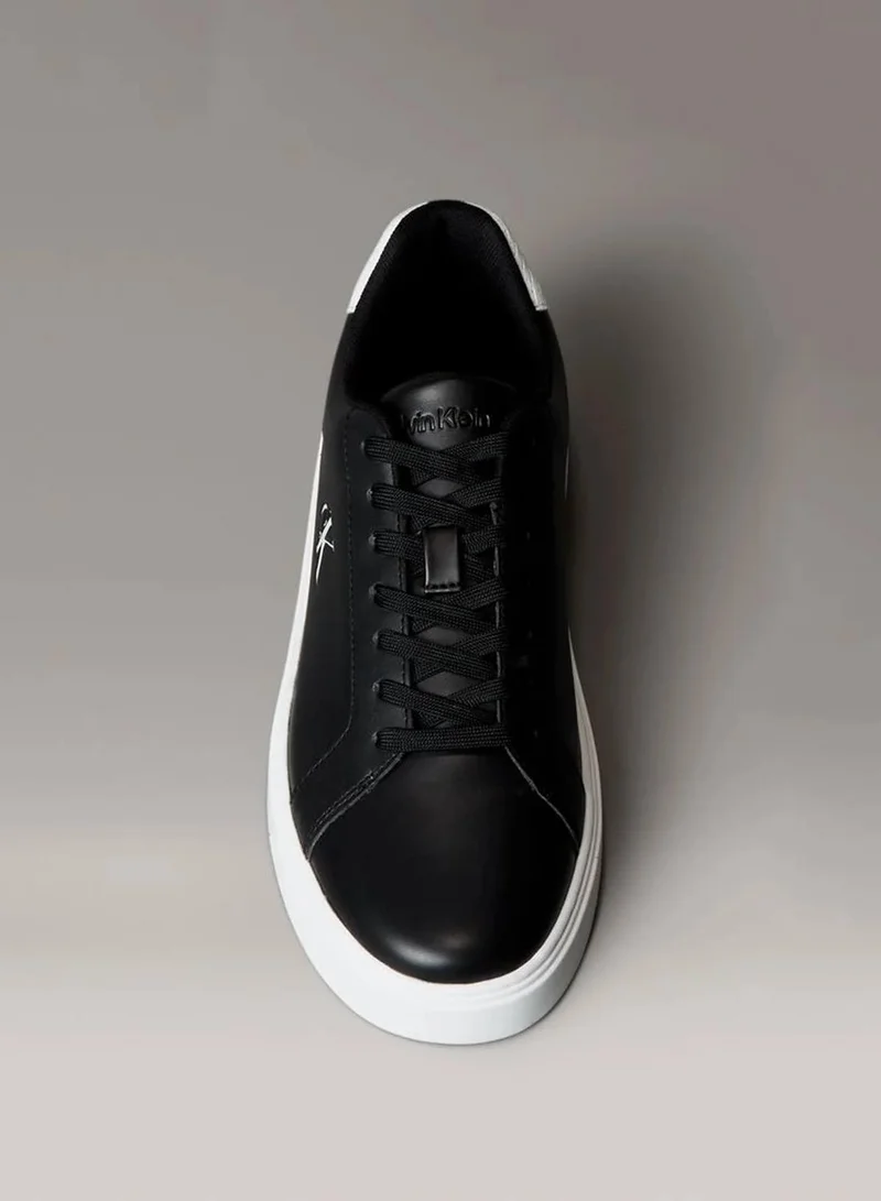 Calvin Klein Jeans Black/Bright White Smooth Leather Classic Trainers for Men | Best Price UAE