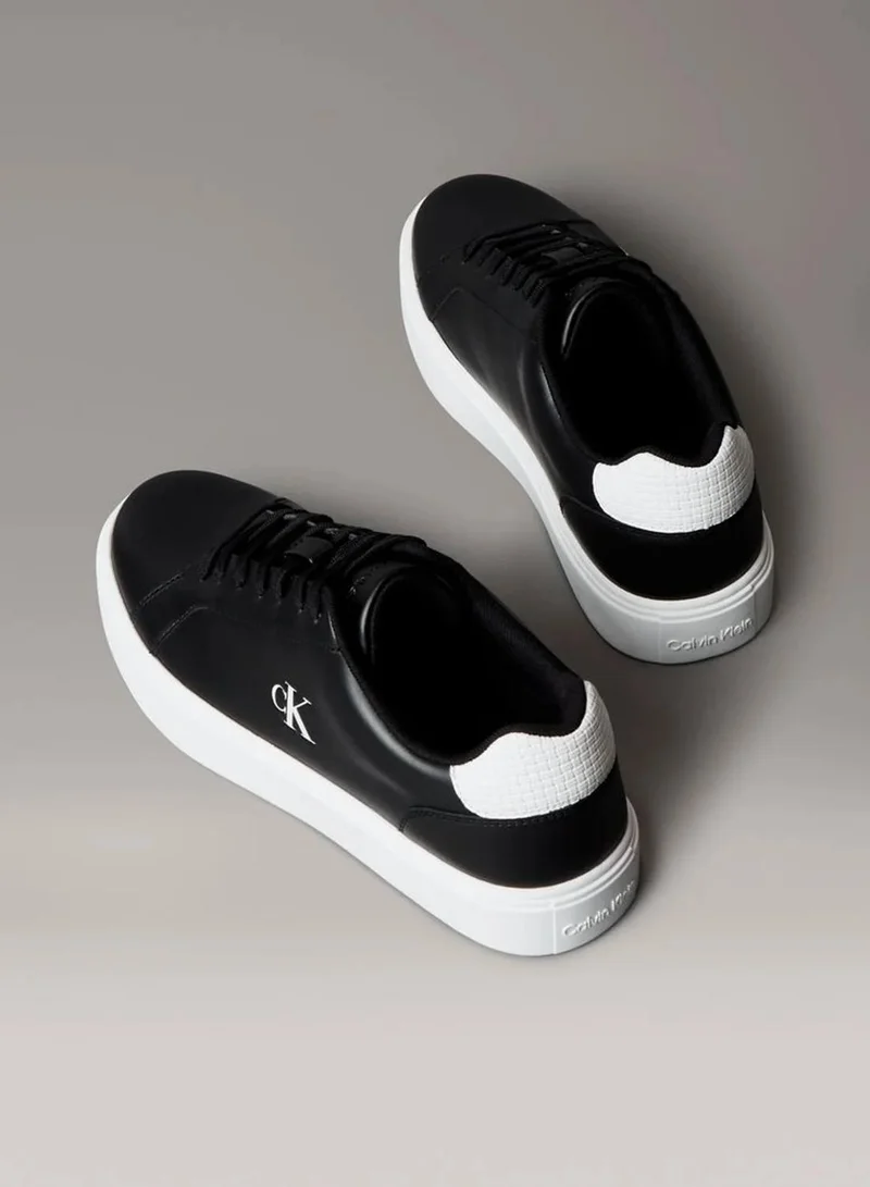 Calvin Klein Jeans Black/Bright White Smooth Leather Classic Trainers for Men | Best Price UAE