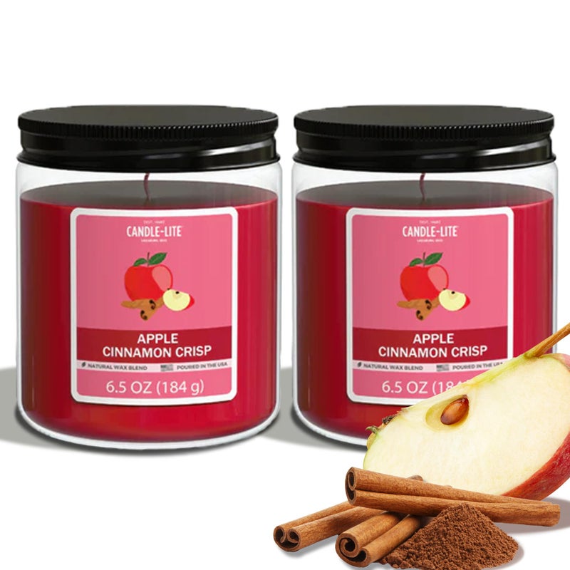 Candle-Lite Apple Cinnamon Crisp Scented Candles Set, Aromatherapy, 2 Pack 6.5 oz Single-Wick Jar, 40 Hours of Burn Time, Perfect for Gifting and Celebration (Individual Box) - Image 5