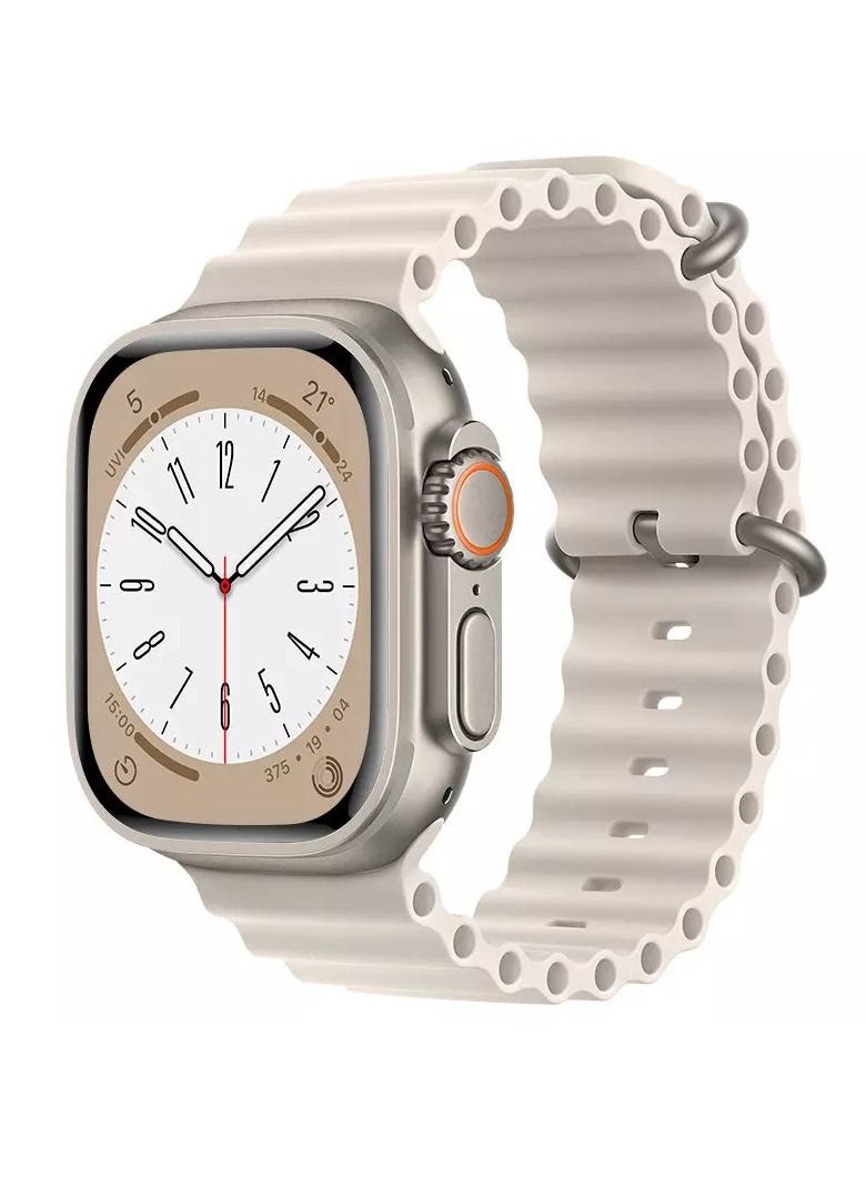 MOCOM - Ocean Silicone Rubber Watch Band Strap for Apple Watch Ultra 49mm/45mm/44mm/42mm Ocean Starlight - Image 1