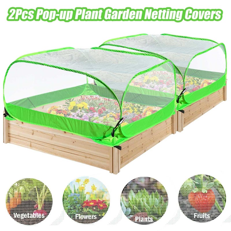 DredQcco Pop Up Garden Mesh Plant Cover 2Pcs Outdoor Plant Protector Mesh Plant Enclosure Raised Bed Garden Bird and Pest Protection Guard for Fruits Vegetables Seedlings and Herbs - Image 3