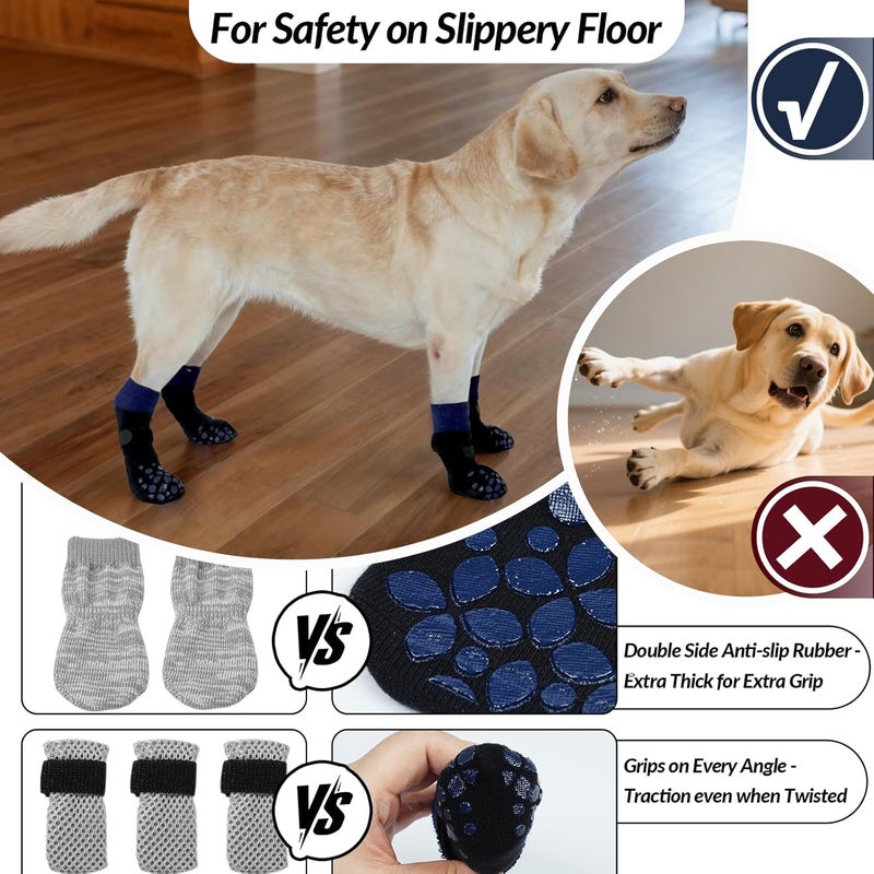 ROZKITCH 2 Pairs Cat Sock for Injured Paws, Breathable Socks for Cats Stop Scratching Pet Paw Protectors for Injured Paws Protective Anti-Slip Grip Socks Foot Protector Kitten Blue 3XS - Image 4