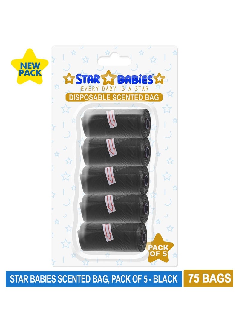 STAR BABiES Scented Bag Blister - Pack of 5 - Black - Image 2