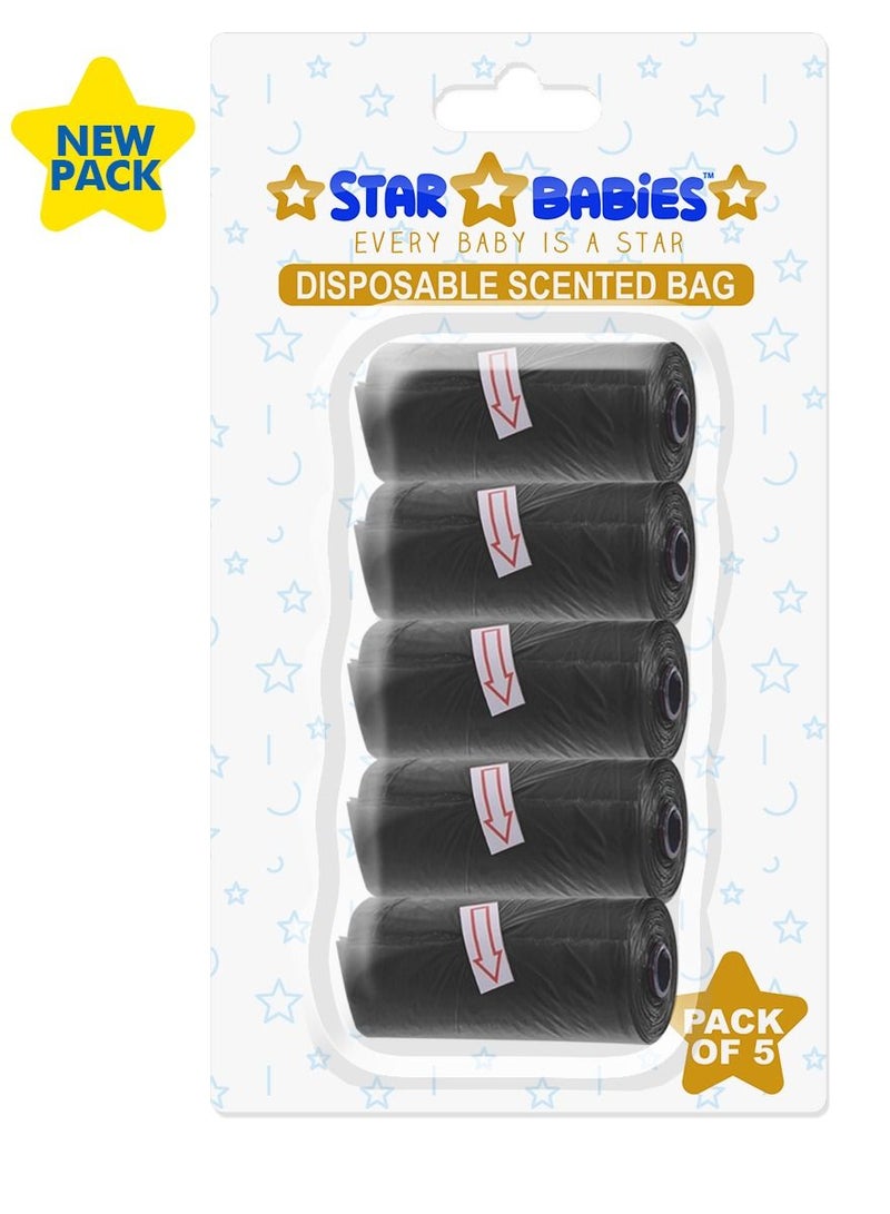 STAR BABiES Scented Bag Blister - Pack of 5 - Black - Image 1