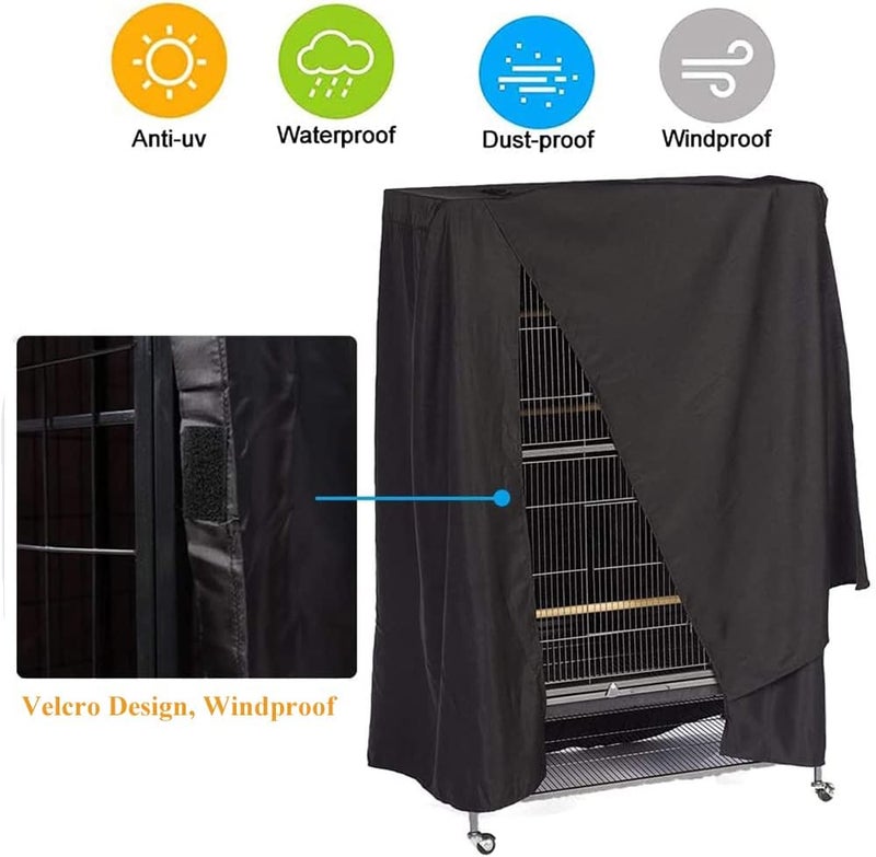 Skyour Bird Parrot Cage Cover Waterproof Sun Square Rolling Stand Birds Parrots Cages Covers Good Night Parrot Birdcage Protector Covers (35x25x47in) - Image 5