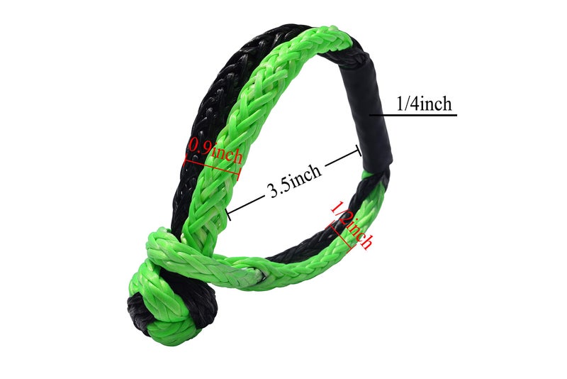QIQU Recovery Soft Shackle for Recovery of SUV Truck 4x4 ATV UTV Sailing (1/4 inch) - Image 2