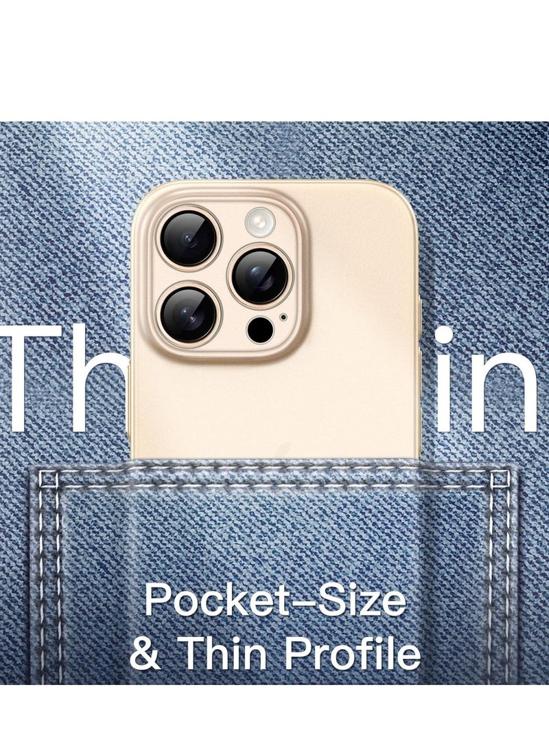 Ultra-Slim 0.35mm Case for iPhone 16 Pro Max (6.9 Inch) – Lightweight Matte Finish, Full Camera Lens Protection, Minimalist Hard Cover (Desert Titanium) - Image 4