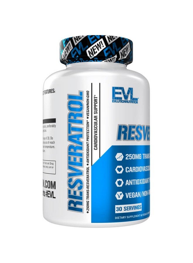 Evlution Anti Aging Trans Resveratrol Supplement Nutrition Super Antioxidant Supplement with 250mg Trans-Resveratrol from Resveratrol 500mg Japanese Knotweed Extract for Immune and Heart Health - Image 4