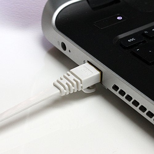 Tera Grand - 50FT - CAT7 10 Gigabit Ethernet Ultra Flat Patch Cable for Modem Router LAN Network, Gold Plated Shielded RJ45 Connectors, Faster Than CAT6a CAT6 CAT5e, White - Image 5