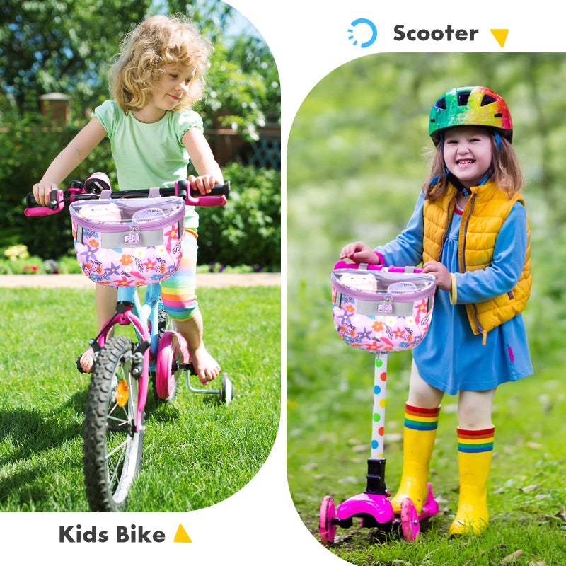 Jaffzora Kids Bicycle Basket, Front Frame Handlebar Bag for Toddler Scooter Tricycle Bike, Fabric Bicycle Basket for Boys & Girls - Image 5