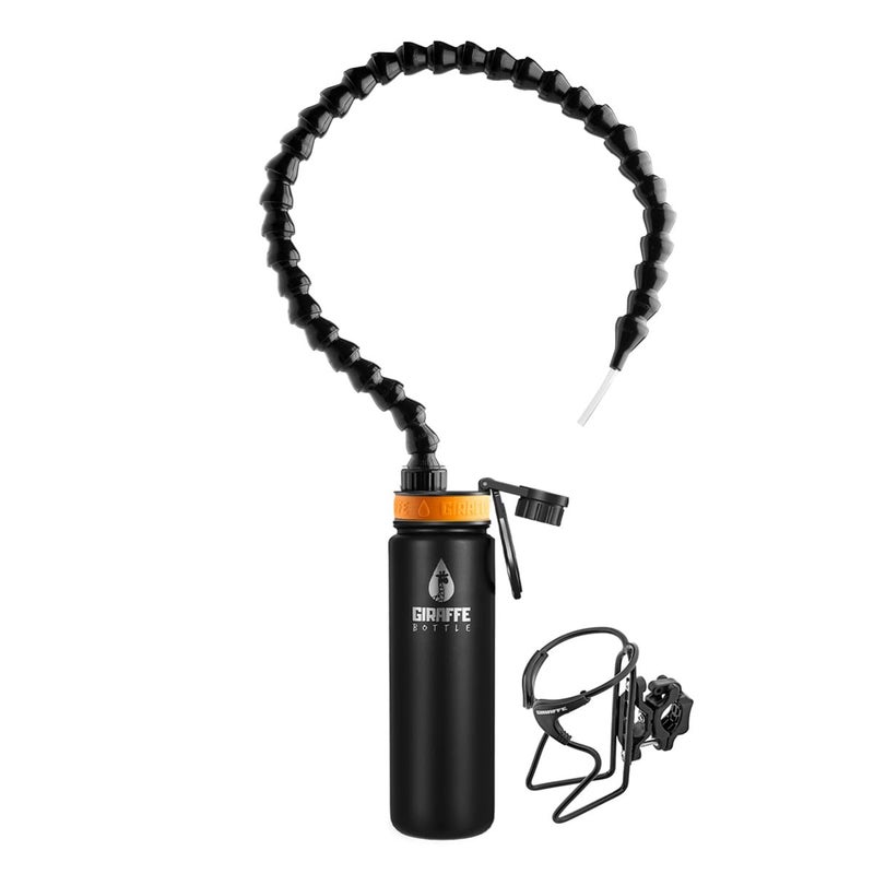 Giraffe Bottle Tower Hands Free Drinking System Insulated Stainless Steel Bottle with Round Tube Mounted Bottle Holder Length 30 in 76 cm