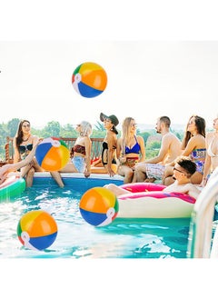 3 otters Small Beach Balls Bulk, 12'' Inflatable Swimming Pool Toys For Summer Water Games, Classic Rainbow Beach Balls For Kids Birthday Party Supplies Favors Luau Decorations  - Image 5