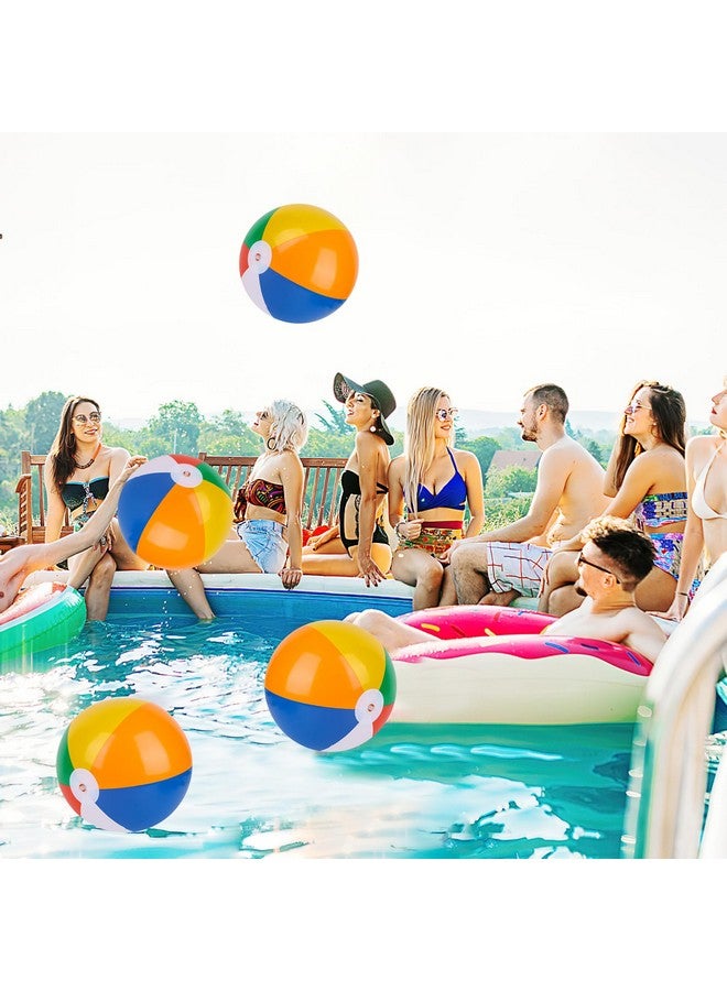 3 otters Small Beach Balls Bulk, 12'' Inflatable Swimming Pool Toys For Summer Water Games, Classic Rainbow Beach Balls For Kids Birthday Party Supplies Favors Luau Decorations - Image 5