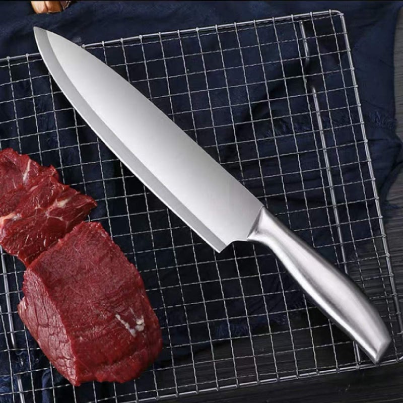 DORMICO Kitchen Knife Set 47 Paring 75 Chefs 7 Cleaver High Carbon Ultra Sharp Stainless Steel Cooking Knife for Fruit Vegetable Meat Cutting Chopping Slicing Silver Pack of 3 - Image 4
