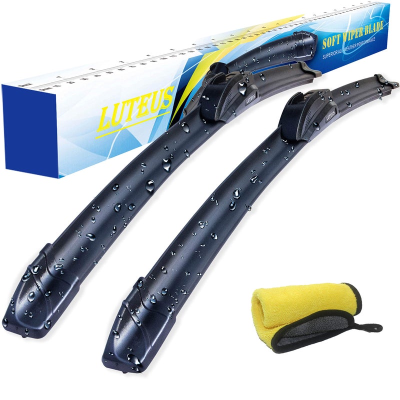 Windshield Wipers 26  16 Wiper Blades OEM Quality LUTEUS Premium All Seasons for Replacement Windshield Wiper Blades Set of 2 With Extra 1PC Premium Microfiber Towels