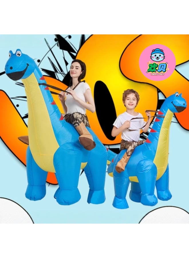 Kids Funny Costume Animal Mount Pants Long Neck Diplodocus Ride Dinosaur Inflatable Clothes Year Gift-Color:Long Neck Dragon—toddler - Image 2