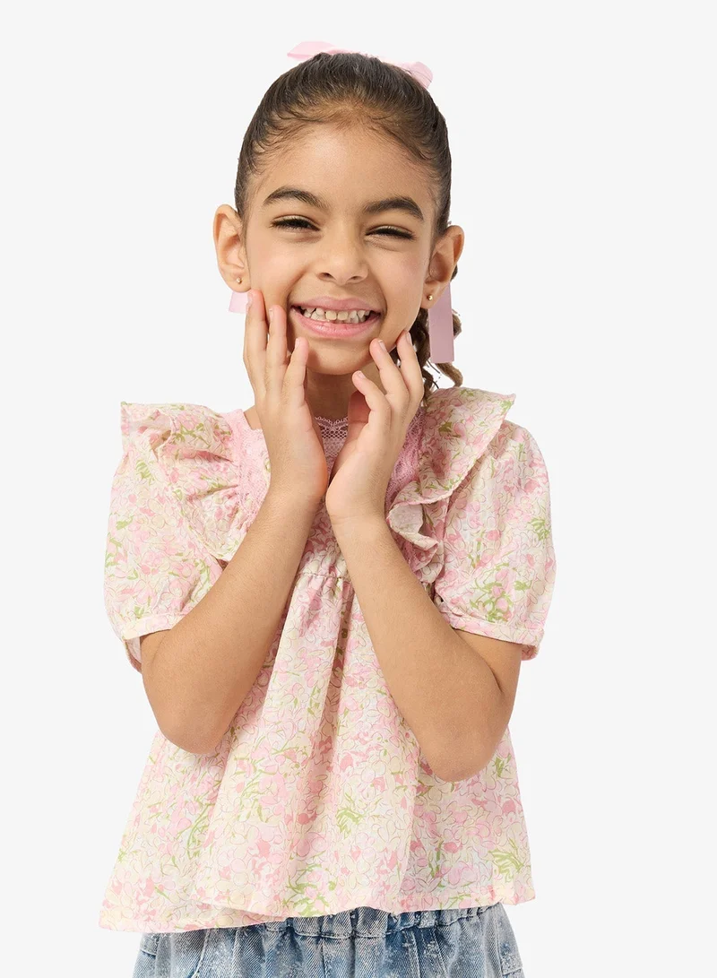 Pinata Floral Print Lace Top