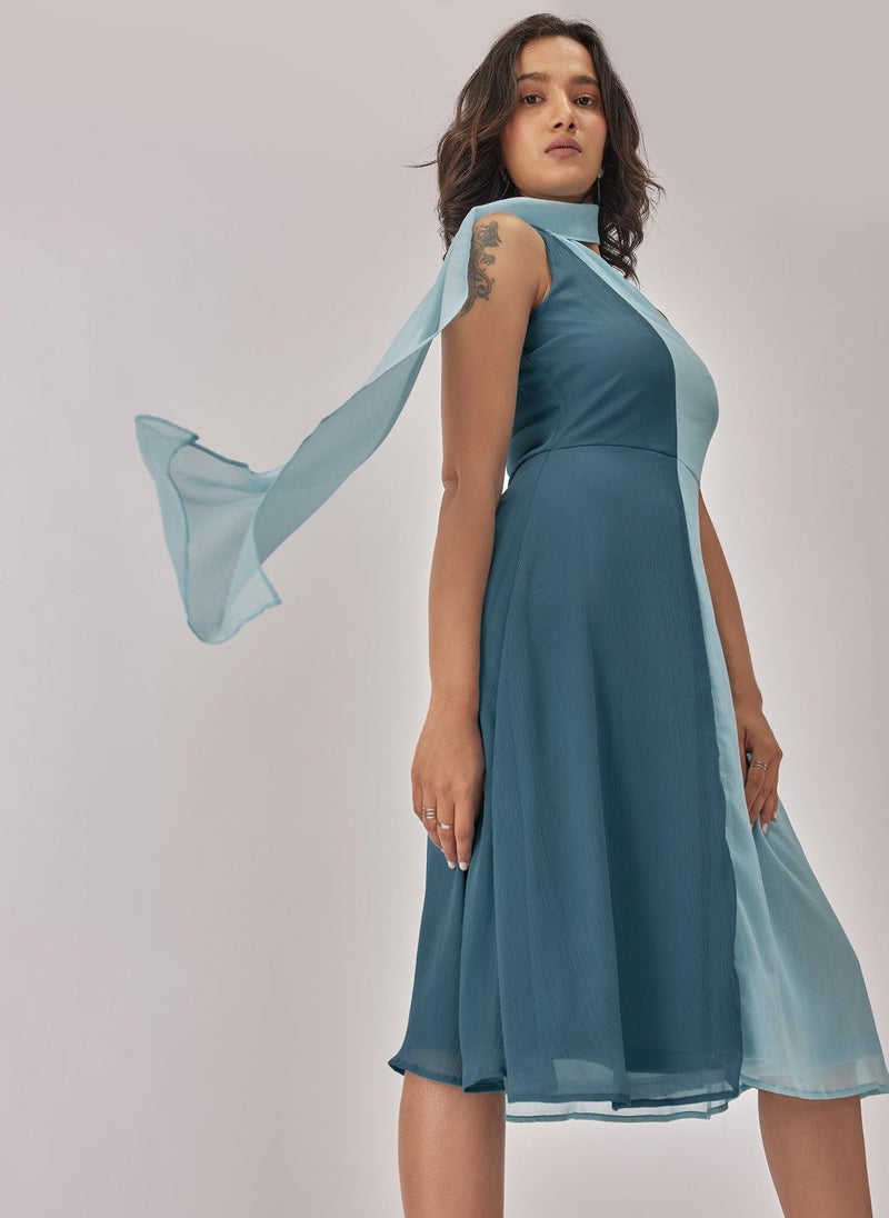 The Label Life Wrap Neck Sleeveless Dress for Women – Chic & Flowy - Image 3