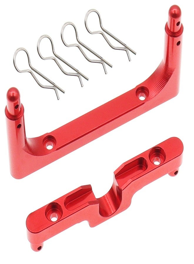 Treehobby Aluminum Upgrades Replacement Accessories Compatible with Hyper Go MJX 14301 14302 14303 1/14 RC Upgrade Parts,Red (Front & Rear Body Pillars) - Image 1