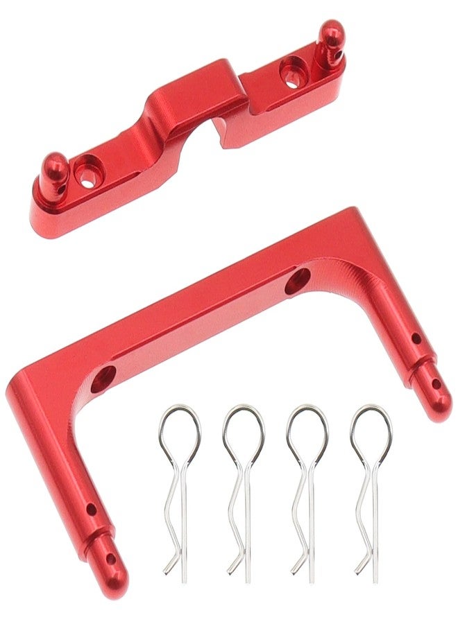 Treehobby Aluminum Upgrades Replacement Accessories Compatible with Hyper Go MJX 14301 14302 14303 1/14 RC Upgrade Parts,Red (Front & Rear Body Pillars) - Image 2