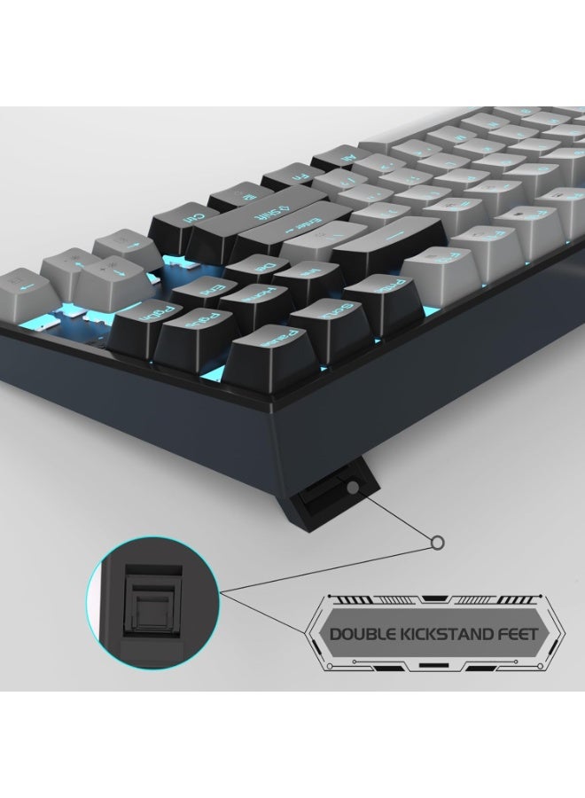 MageGee MageGee 75% Mechanical Gaming Keyboard, Red Switch, LED Blue Backlit, 87 Keys Compact TKL Wired Computer Keyboards for Windows Laptop PC Gamer - Black/Grey  - Image 4