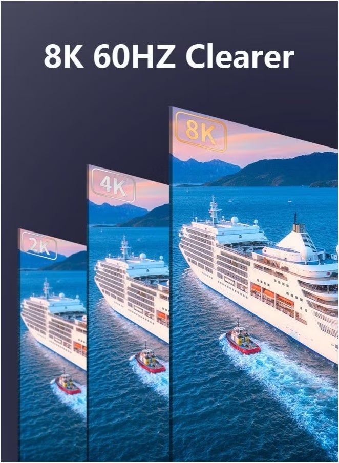 كابل محول من النوع C إلى DP بطول 1 متر (DP 1.4، 12 بت)، مع تقنية HDR الديناميكية، متوافق مع أجهزة التلفزيون، وسلسلة iPhone 15، وiPad 10/Pro/Air/Mini، وSamsung، وMacBook Pro، وDell XPS، وHuawei P60 Pro - Image 2