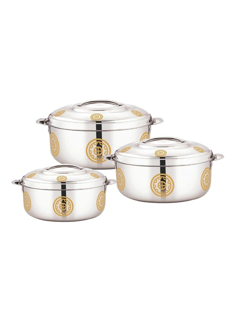 Stride Simone Stainless Steel Insulated Hotpots 3pcs Set 2.5L, 3.5L, 5.0L  - Image 1